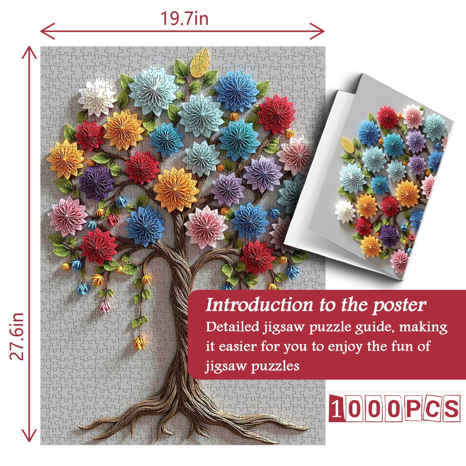 Papierblütenbaum-Puzzle 1000 Teile