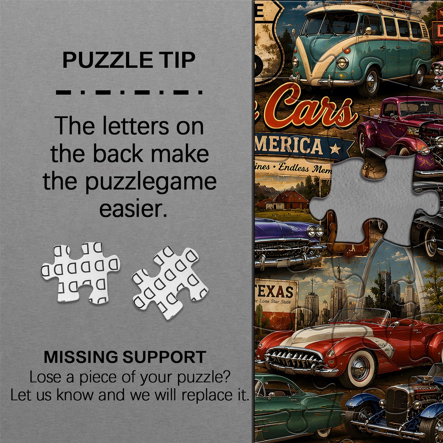 Vintage Classic Cars Jigsaw Puzzle 1000 Pieces