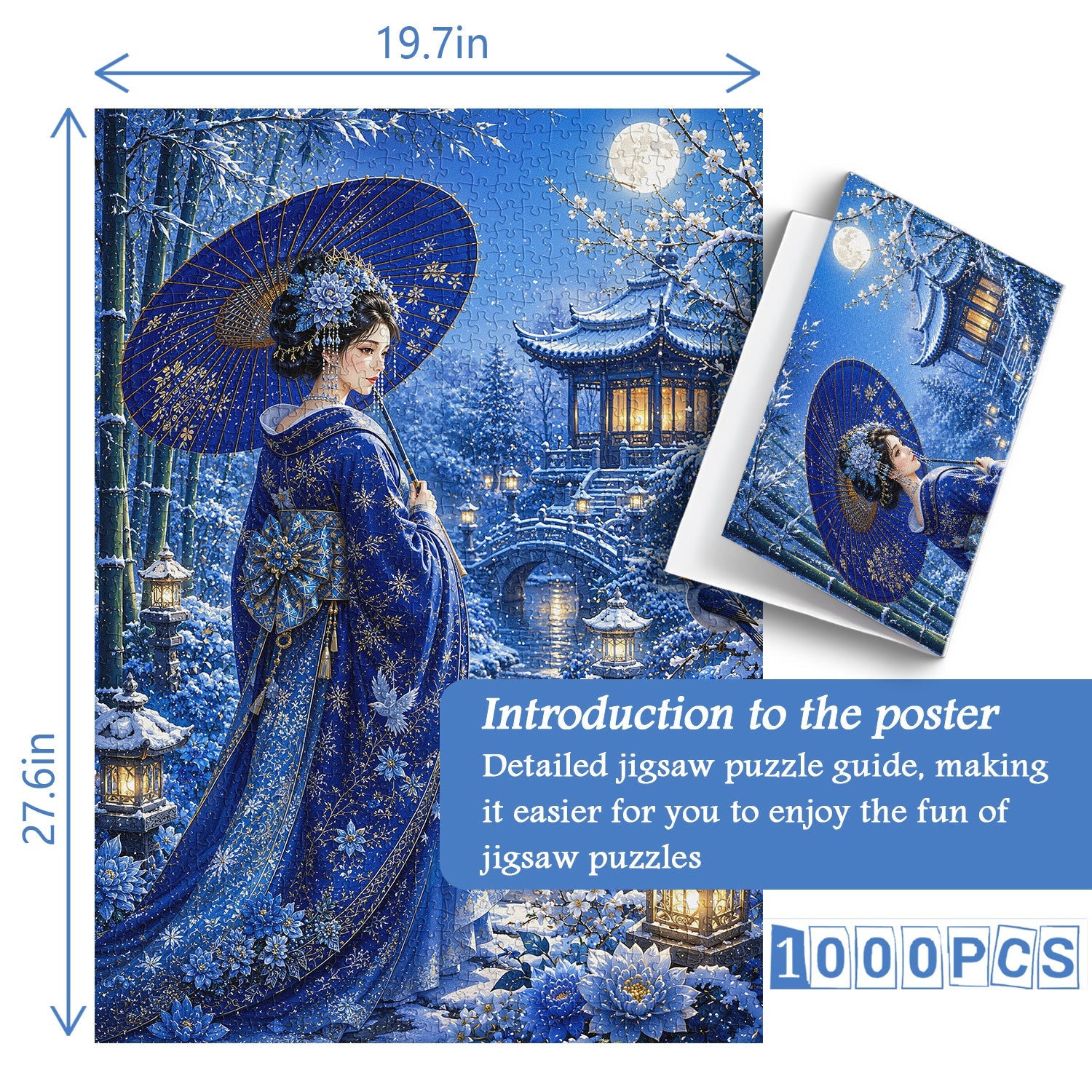Snow Moon Garden Jigsaw Puzzle 1000 Pieces