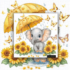 Baby Elephant Splashed Water Jigsaw Puzzles 1000 Pieces