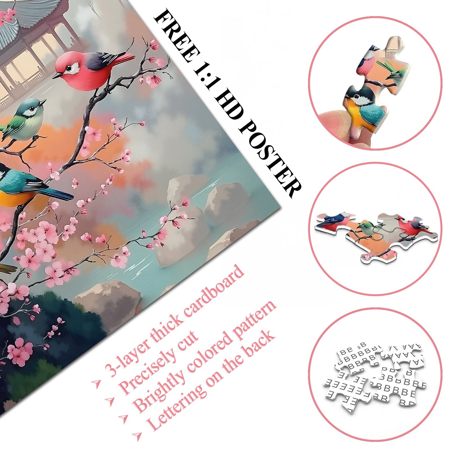 Kirschblütenvögel Puzzle 1000 Teile