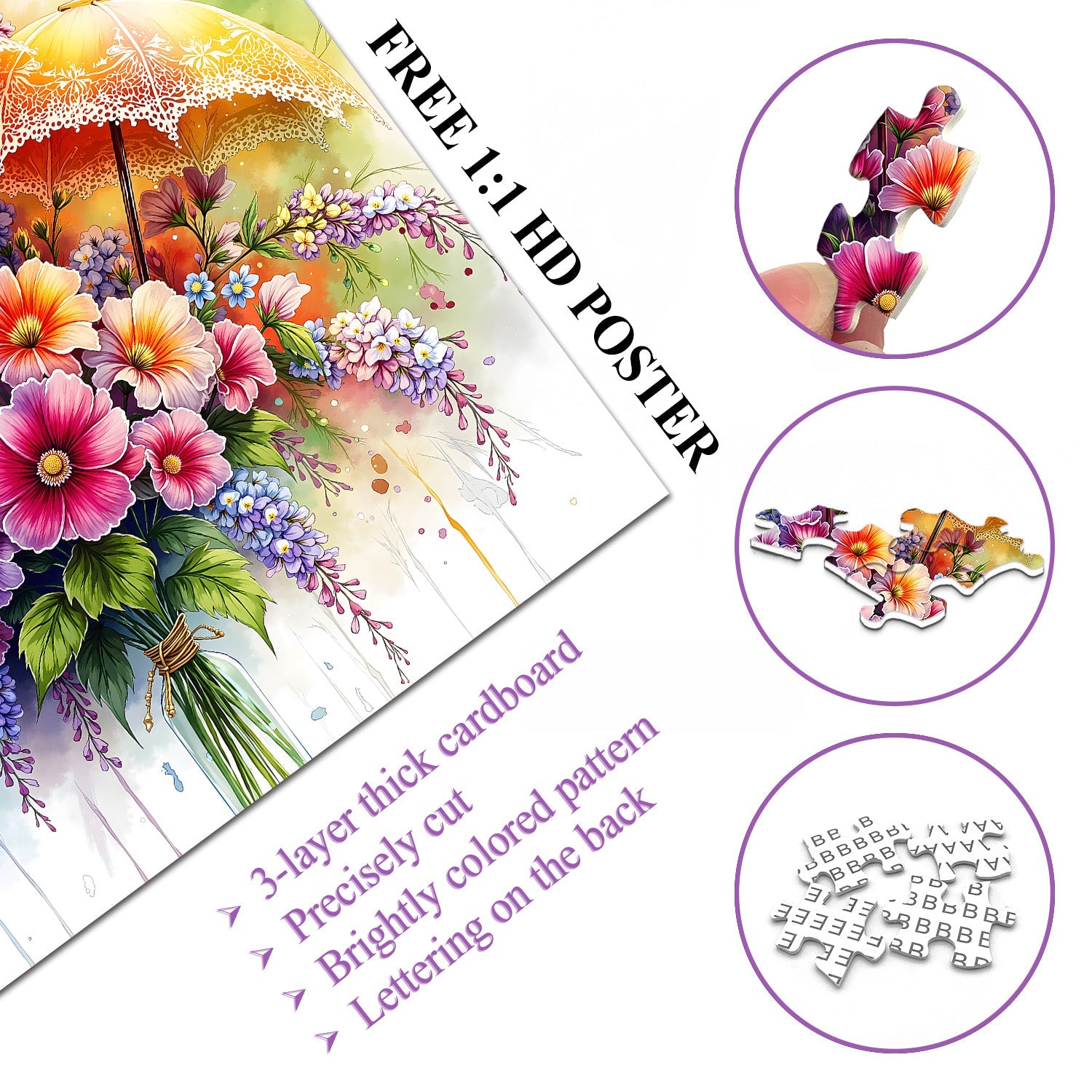 Regenschirmblüten-Puzzle 1000 Teile