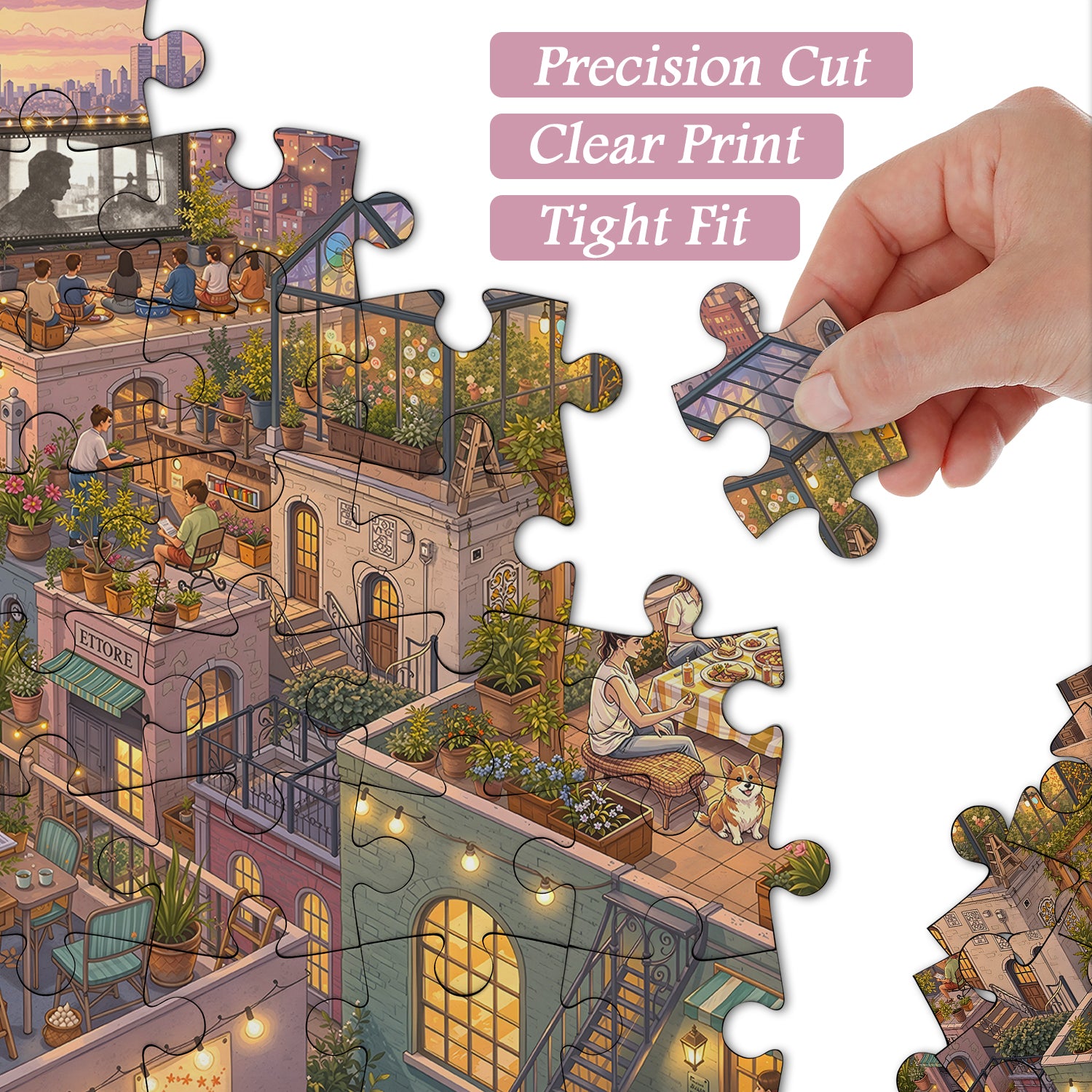 Dusk Rooftops Jigsaw Puzzle 1000 Pieces
