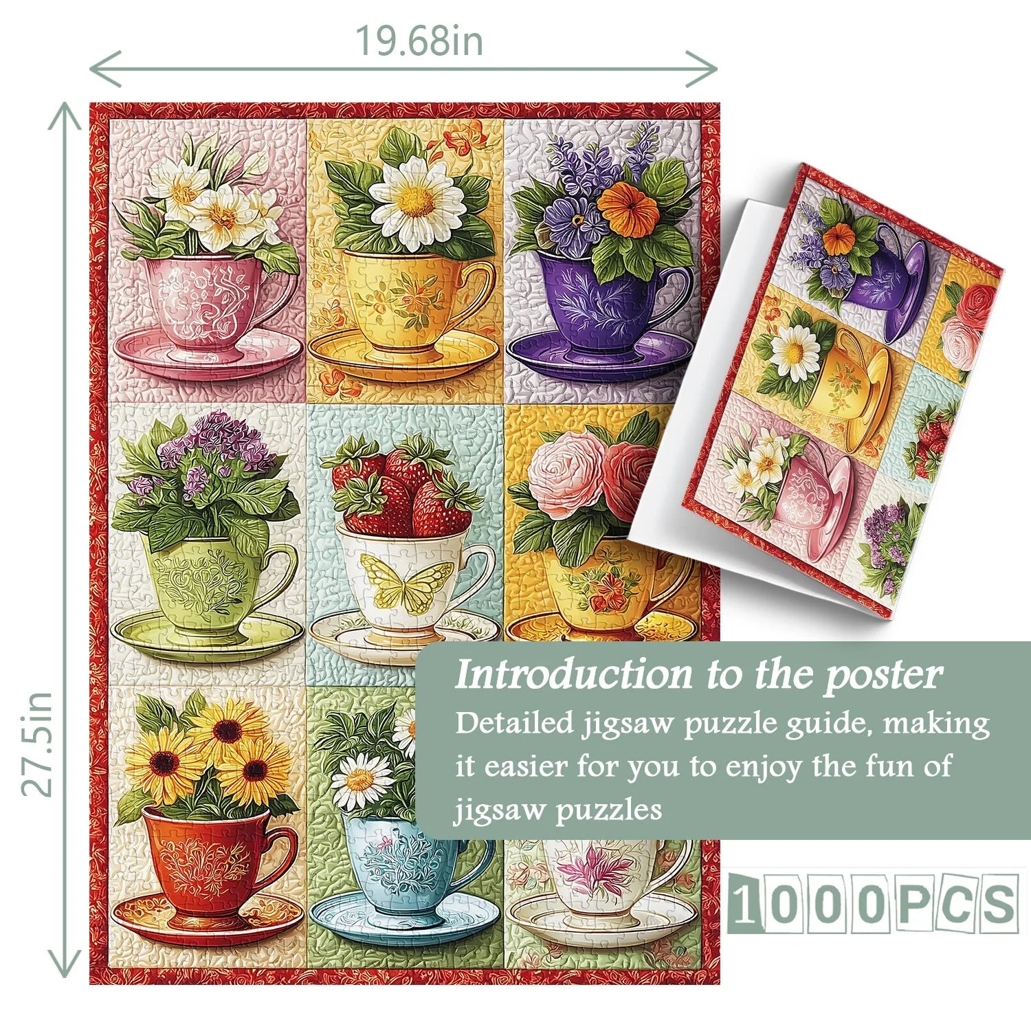 Blooming Teacups Jigsaw Puzzle 1000 Pieces