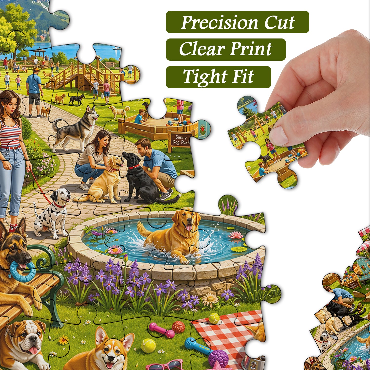 Sunny Dog Park Jigsaw Puzzle 1000 Pieces