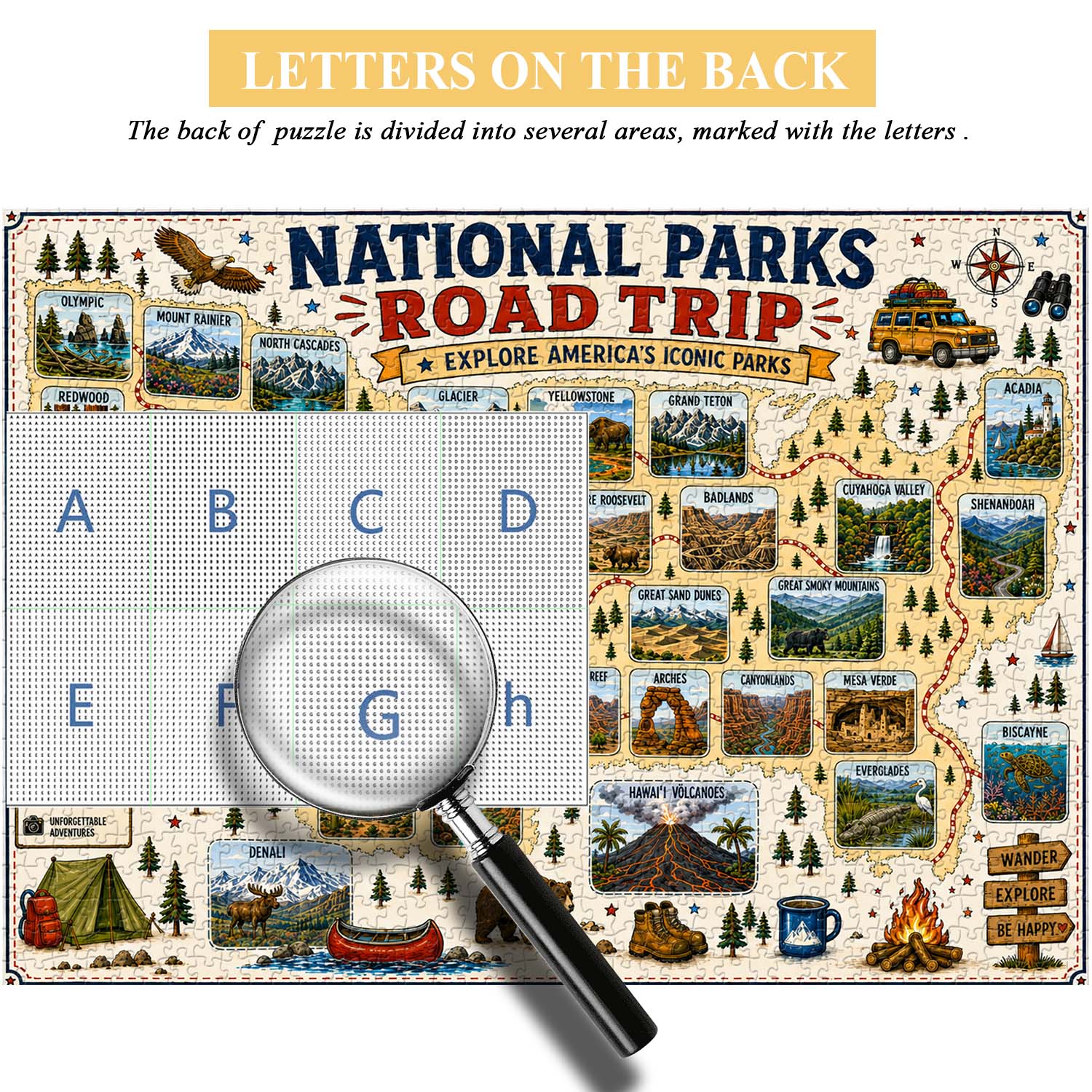 National Parks Road Trip Jigsaw Puzzle 1000 Pieces