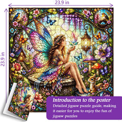 Stained Glass Fairy Jigsaw Puzzle 1000 Pieces