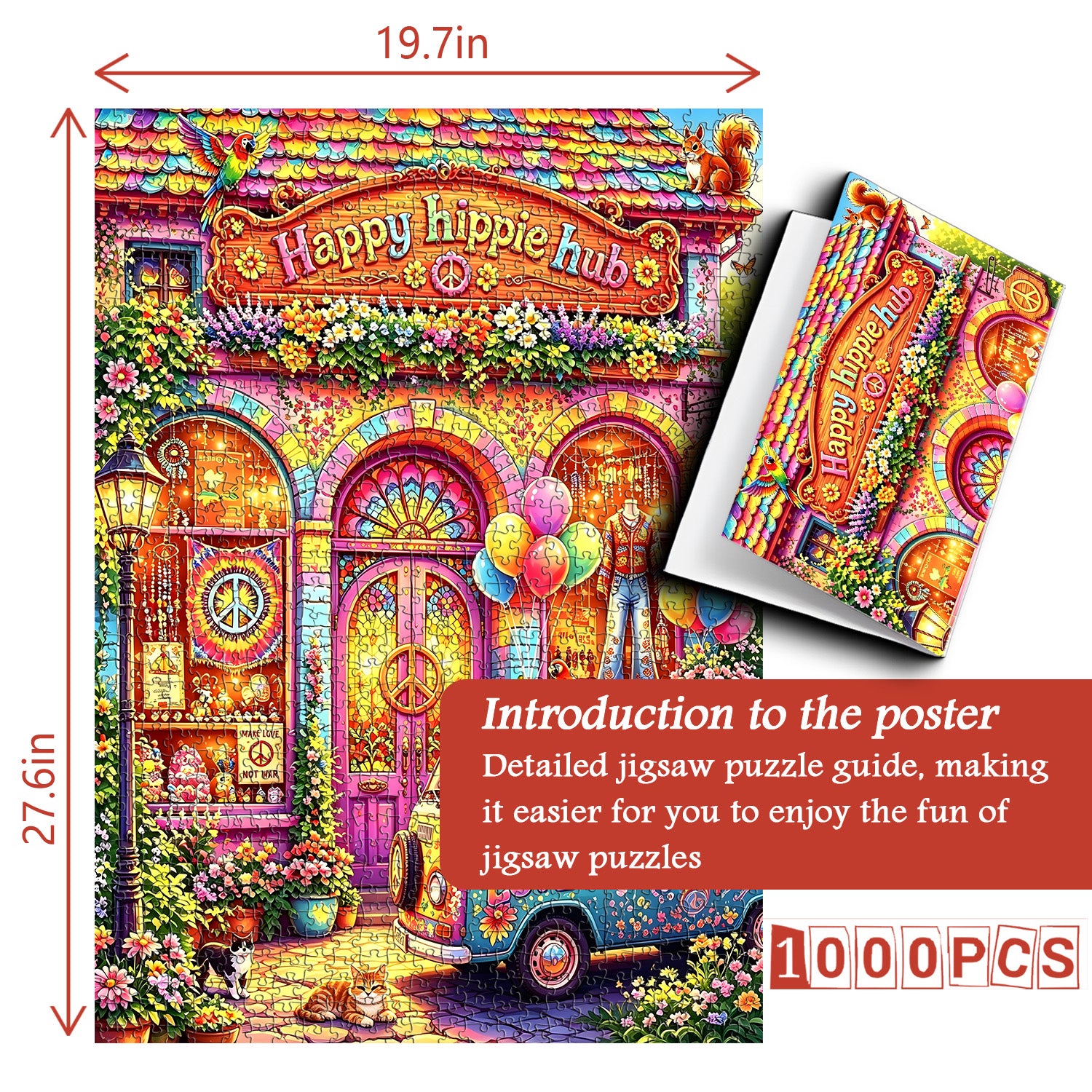 Happy Hippie Hub Jigsaw Puzzle 1000 Pieces