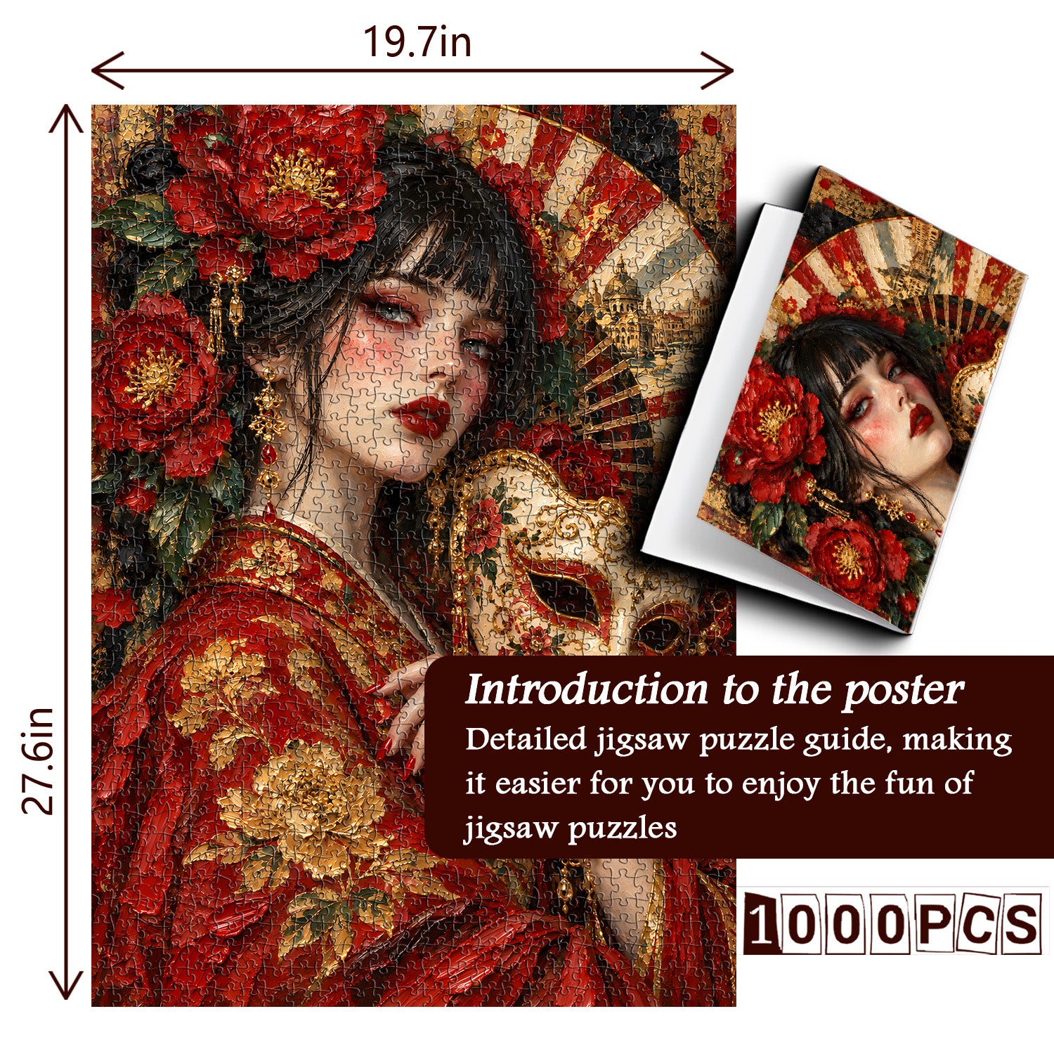Gilded Blossom Masque Jigsaw Puzzle 1000 Pieces