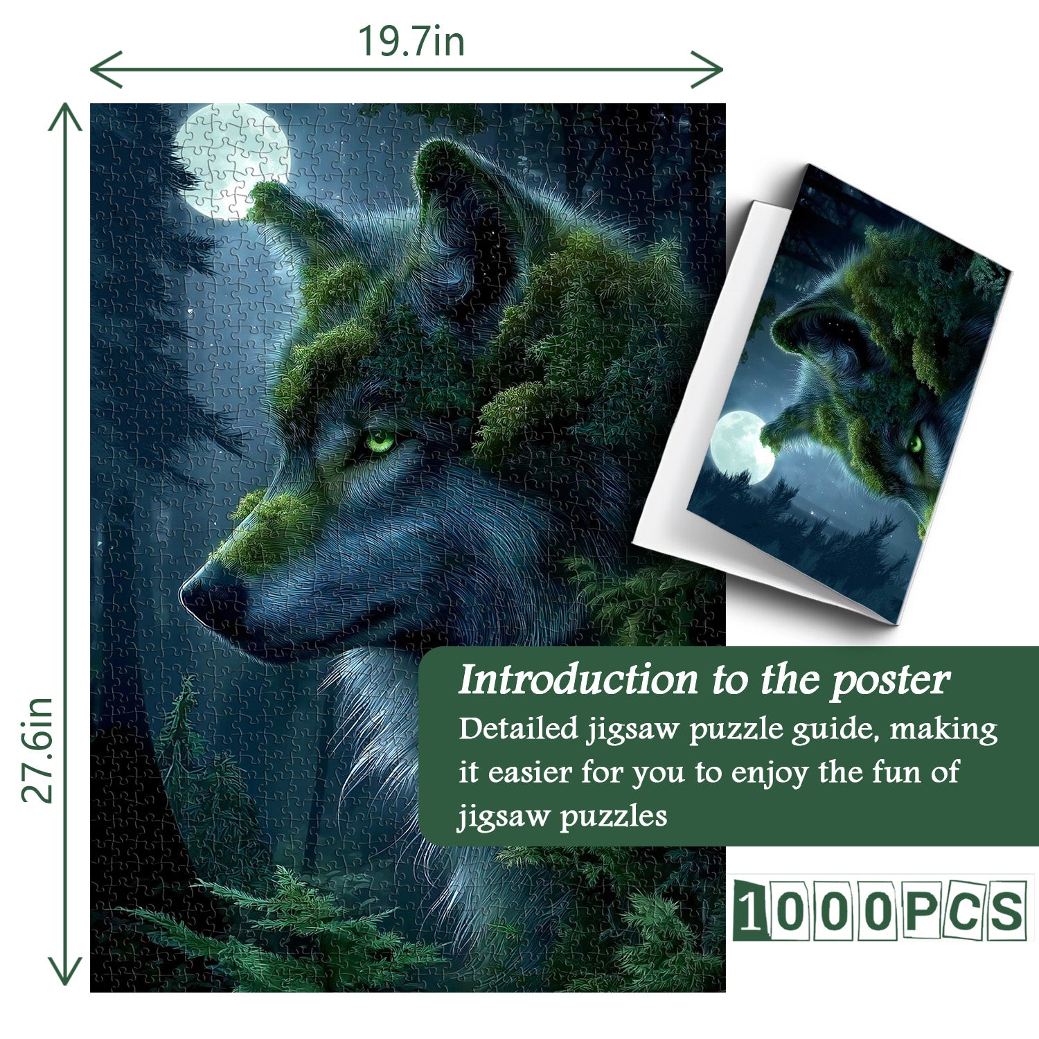 Mond Wolf Grove Puzzle 1000 Teile