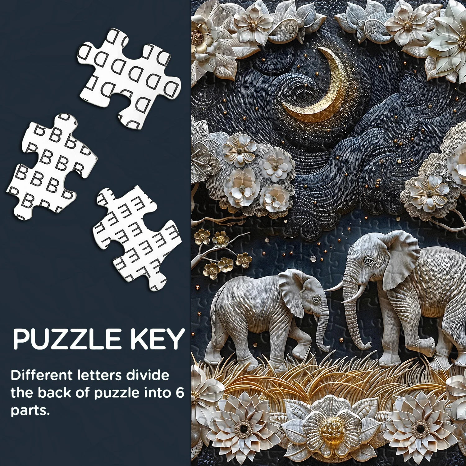 Moonlight Elephants Puzzle 1000 Pizzle