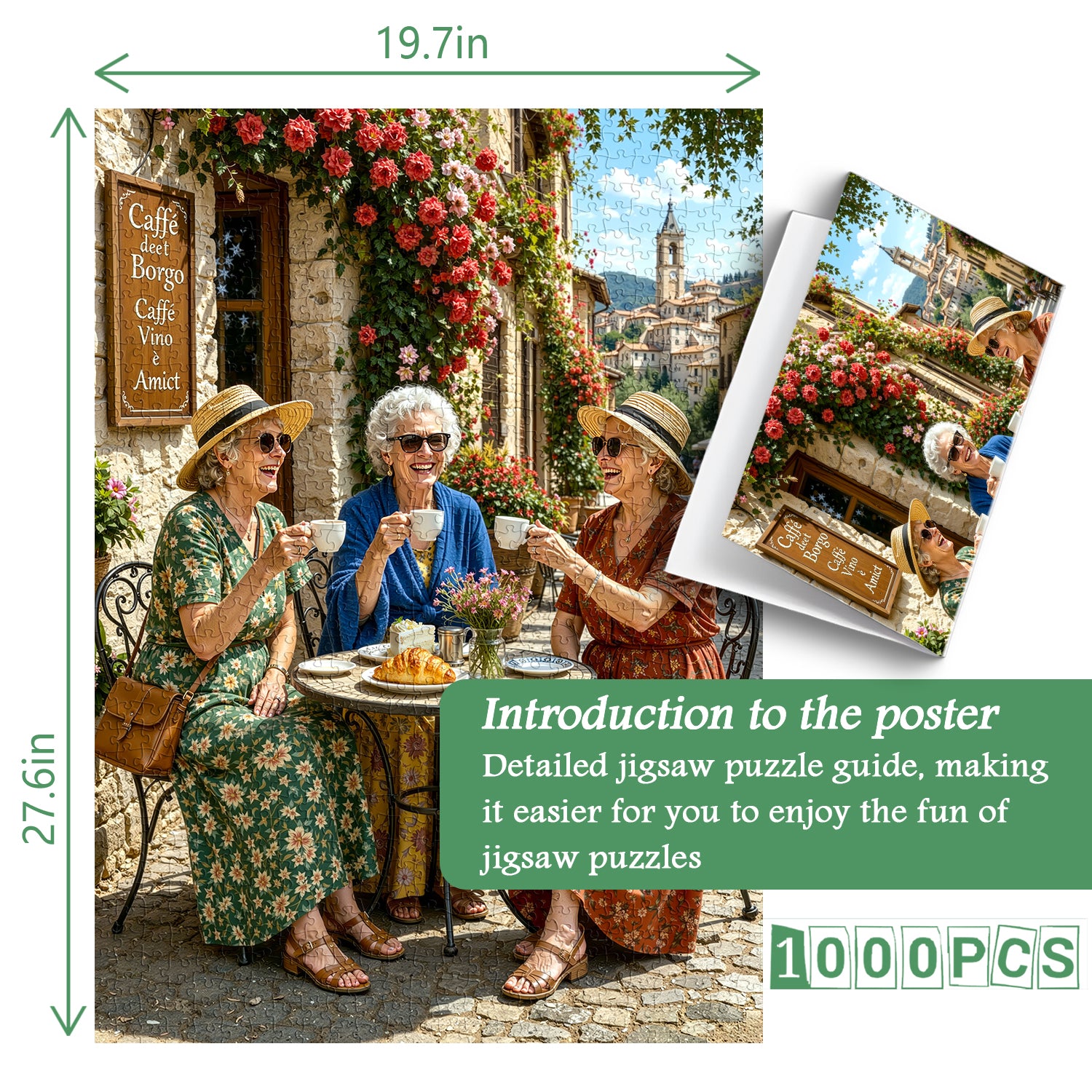 Tuscan Café Friends Jigsaw Puzzle 1000 Pieces