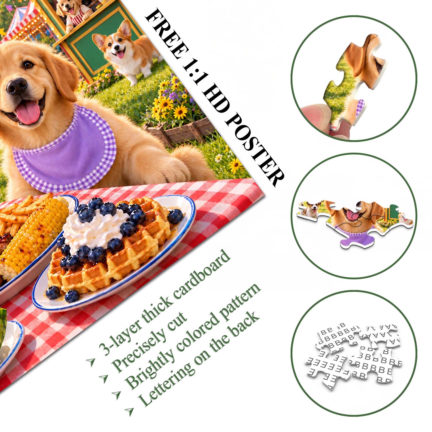 Carnival Pup Picnic Jigsaw Puzzle 1000 Pieces
