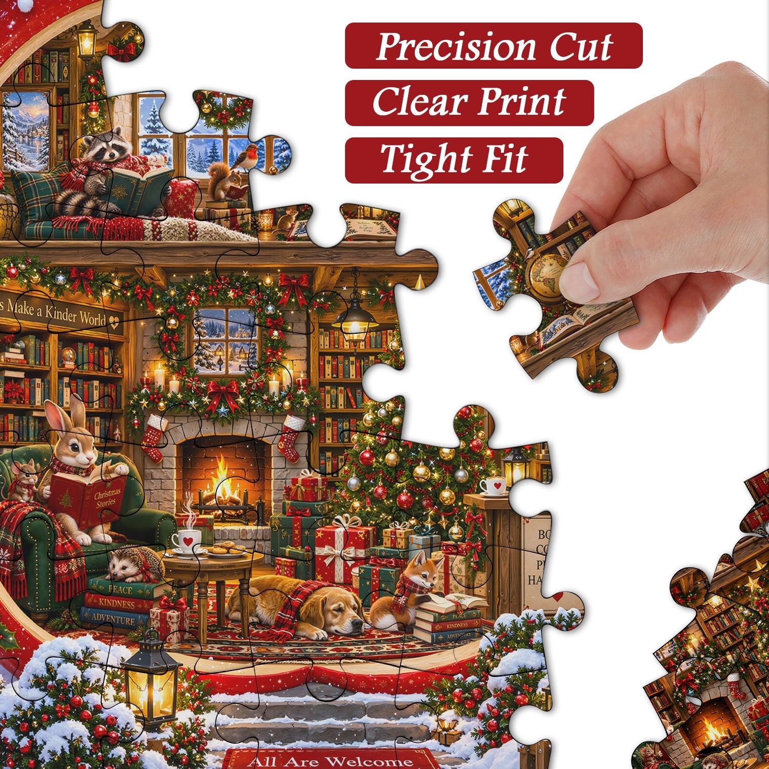 Christmas Apple Bookstore Jigsaw Puzzle 1000 Pieces