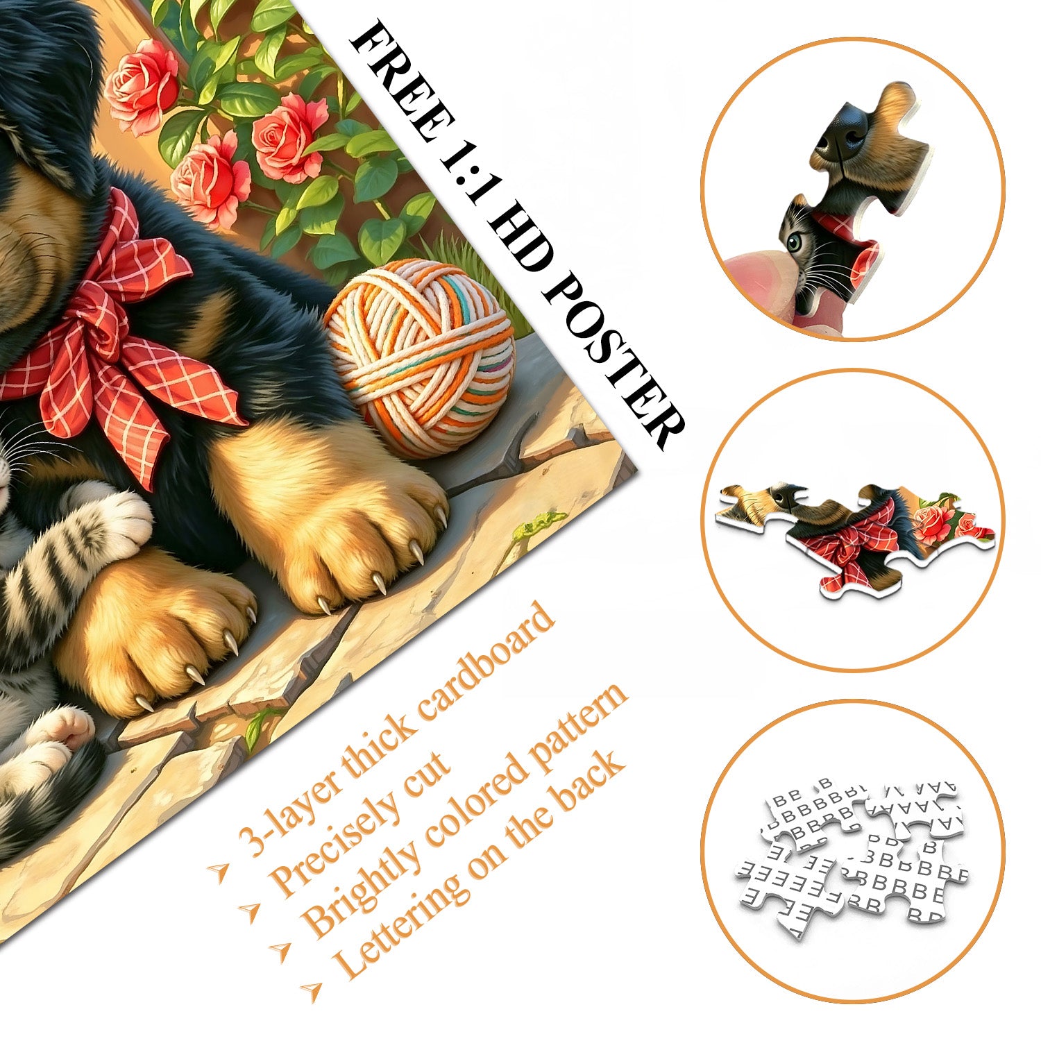 Cat and Dog Notes Jigsaw Puzzle 1000 Pieces