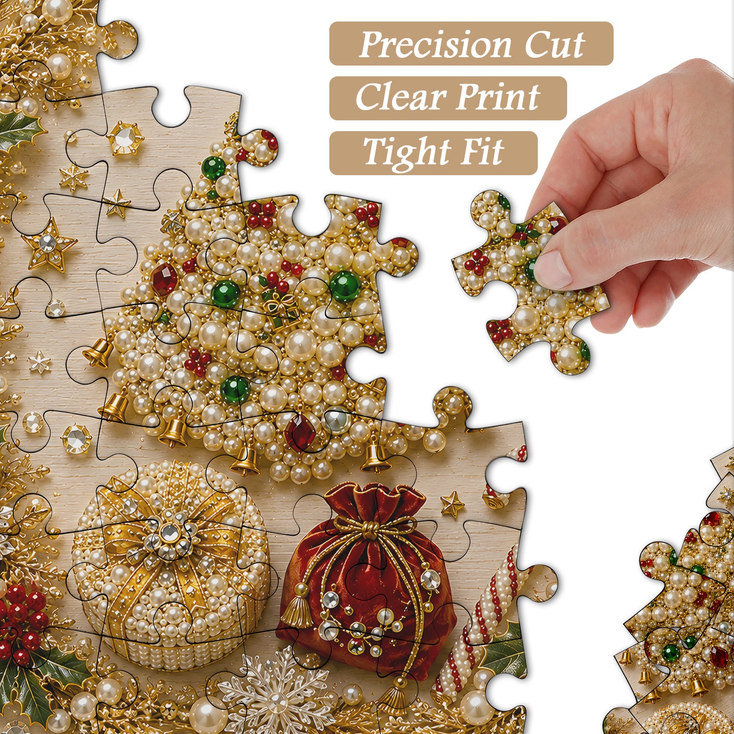 Pearl Christmas Wreath Jigsaw Puzzle 1000 Pieces