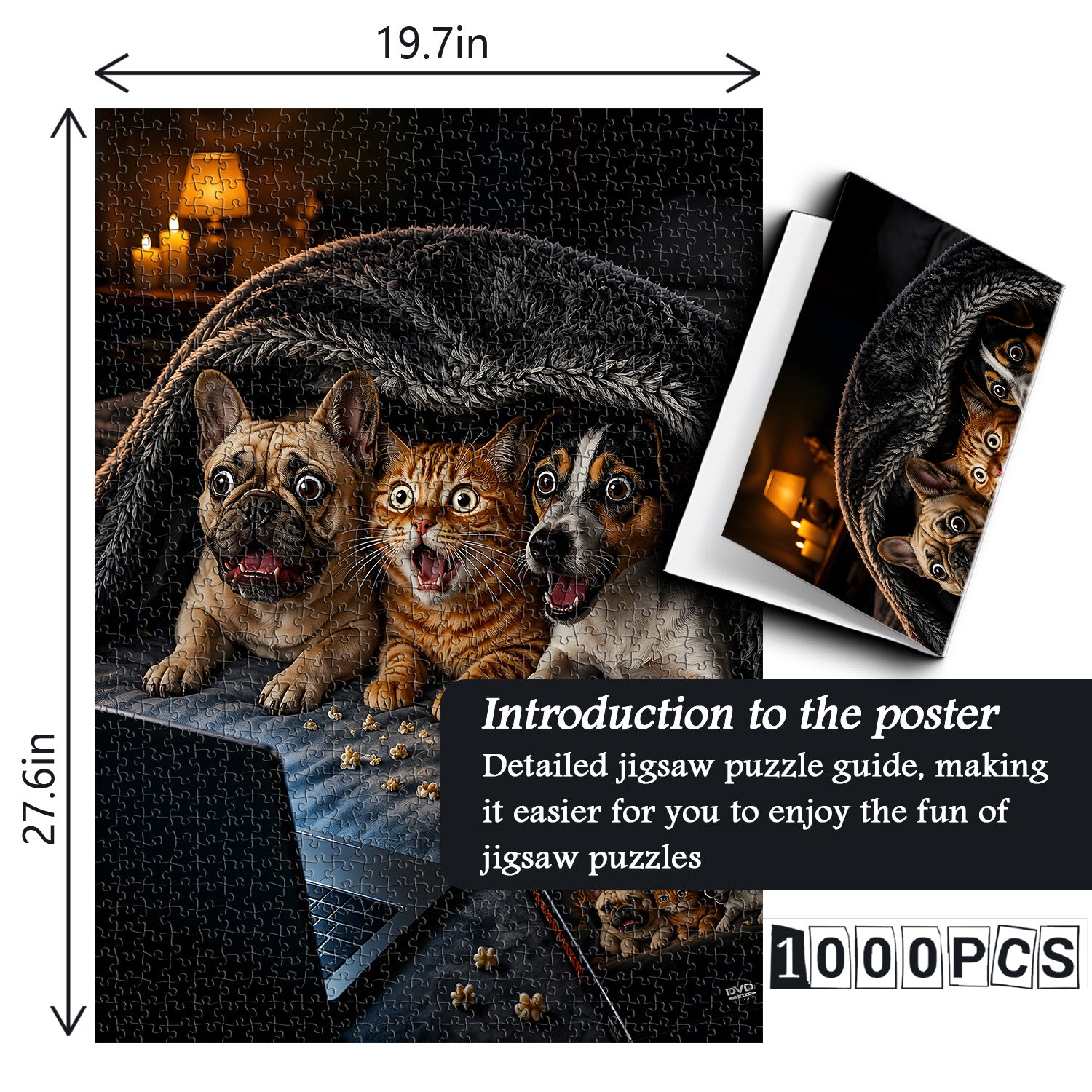 Fur-baby Horror Movie Night Jigsaw Puzzle 1000 Pieces