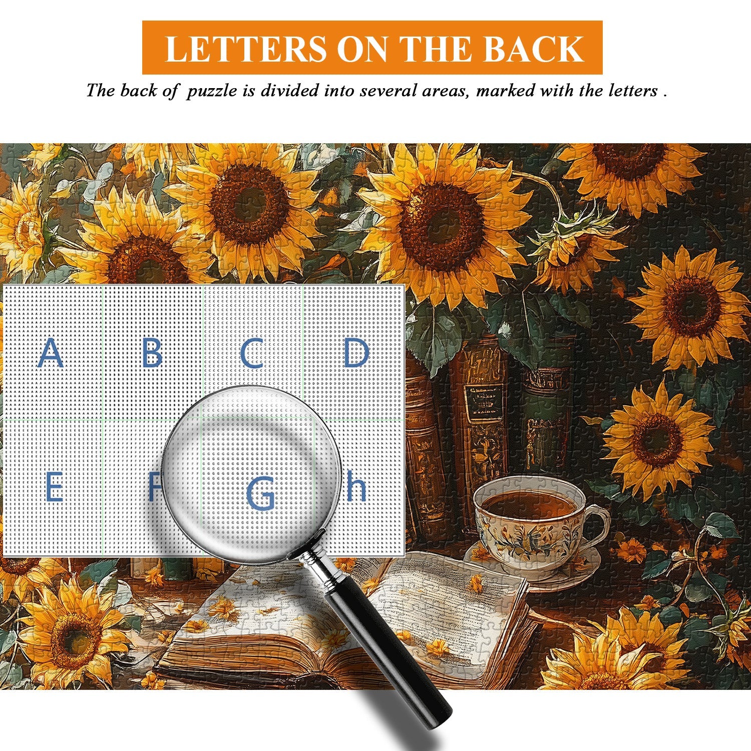 Puzzle Lecture parmi les tournesols 1000 pièces