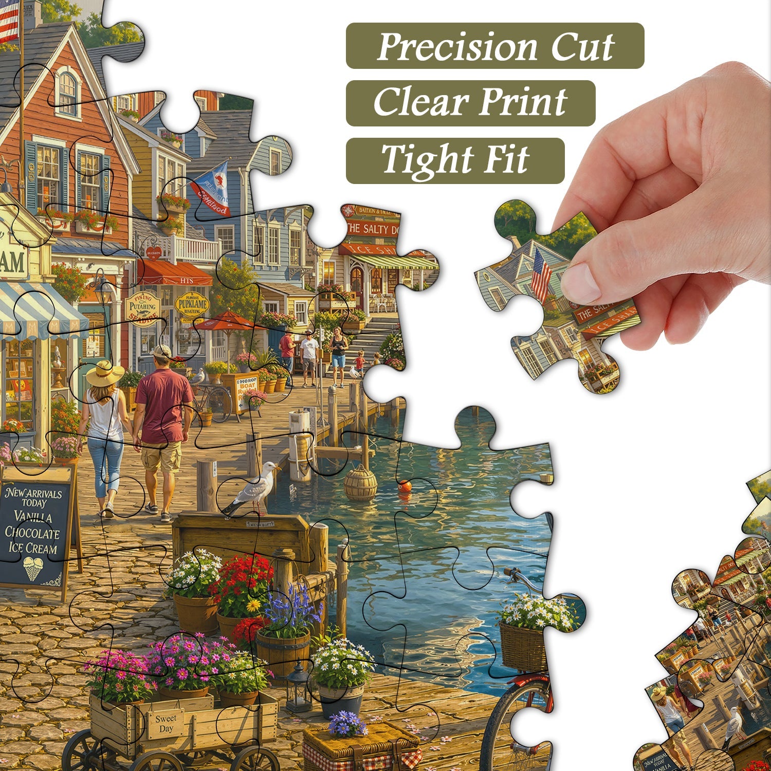 Village Harbor Jigsaw Puzzle 1000 Pieces