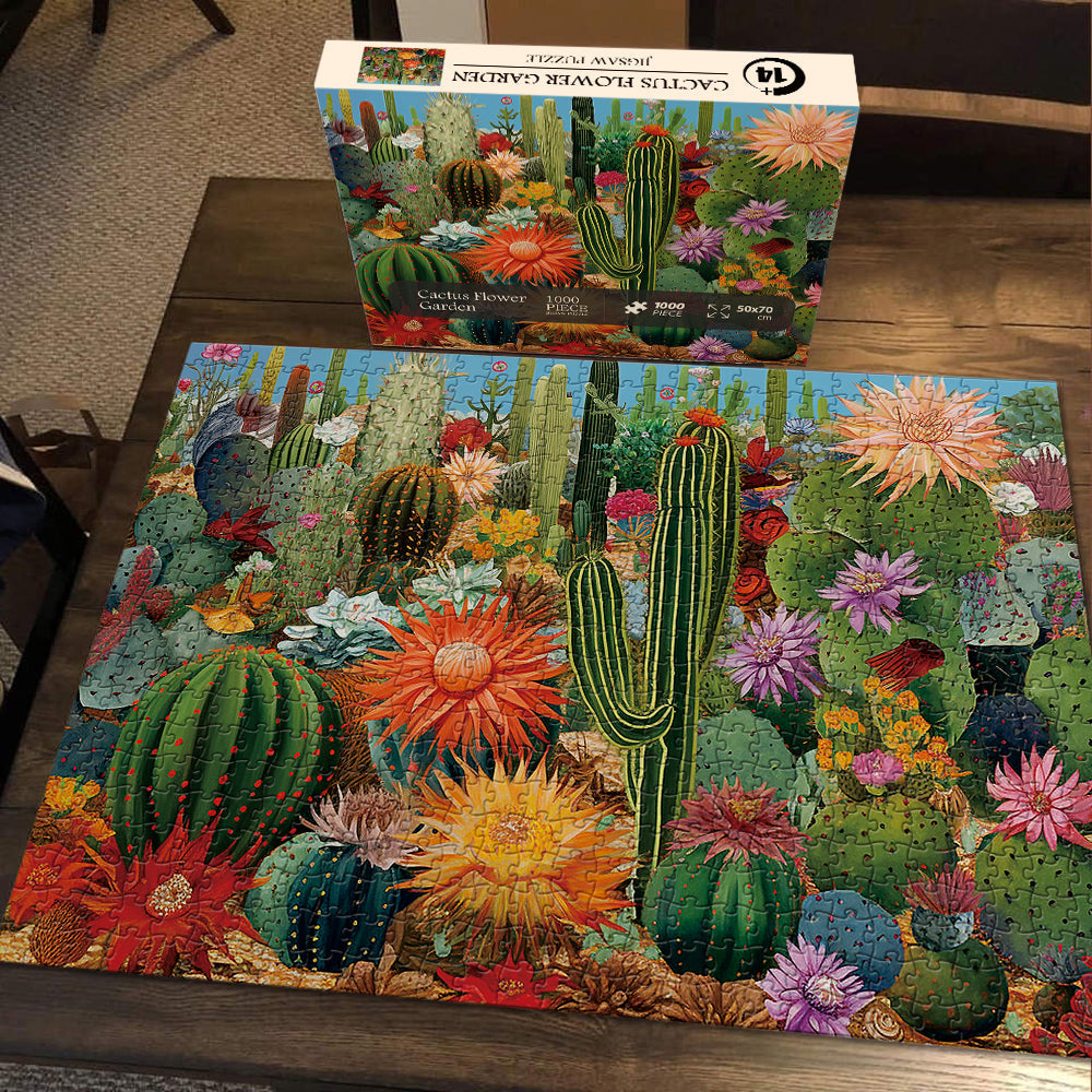Pickforu® Puzzle Jardin de fleurs de cactus 1000 pièces