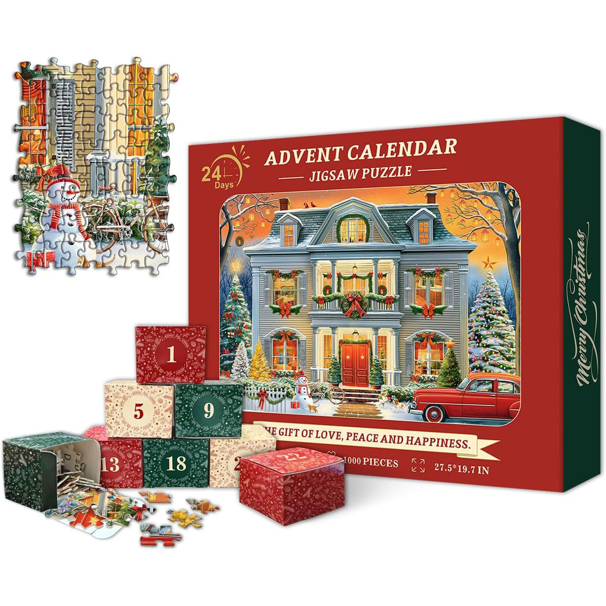 Christmas House Advent Calendar Jigsaw Puzzle 1000 Pieces