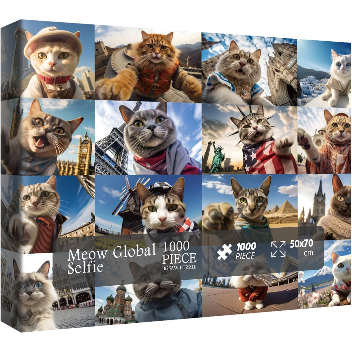 Selfie Cat Animal Jigsaw Puzzle 1000 Pieces