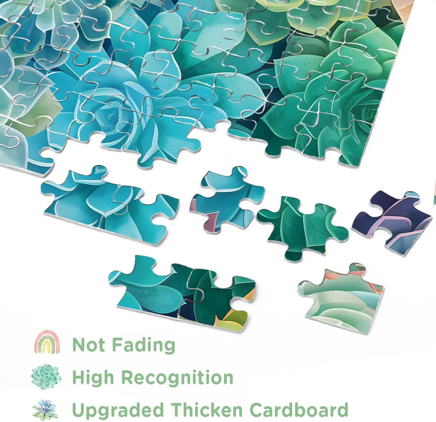 Rainbow Succulent Cactus Jigsaw Puzzle 1000 Piece