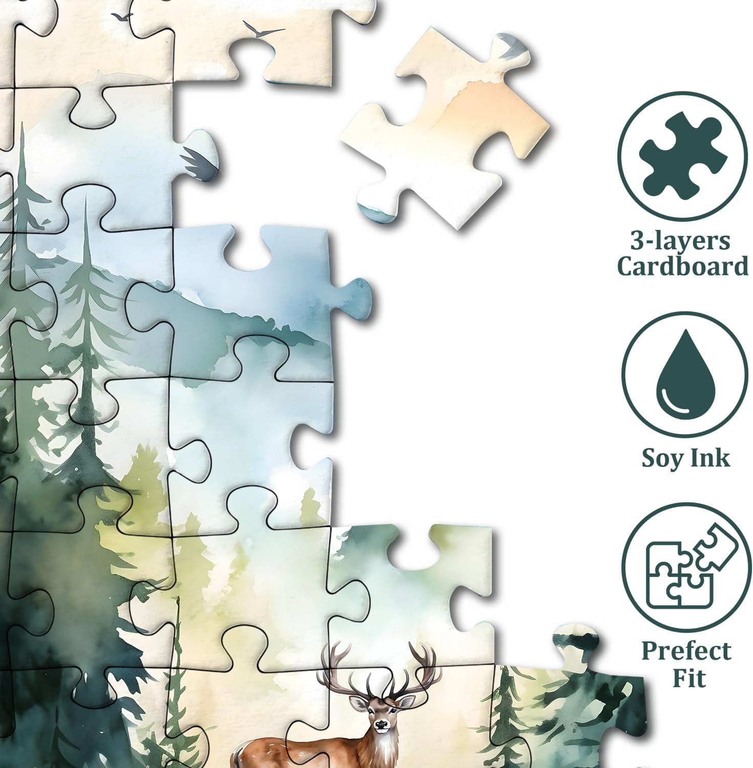 Mountains&Elk Jigsaw Puzzle 1000 Pieces