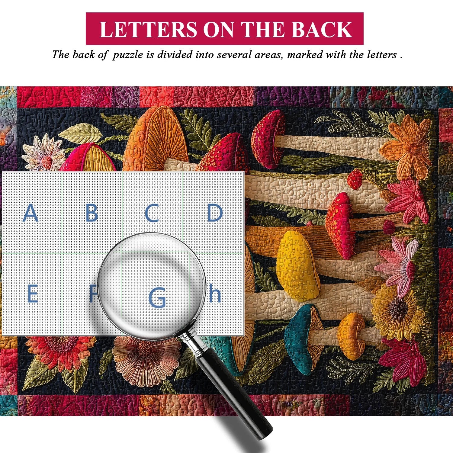 Mushroom Quilt Jigsaw Puzzle 1000 Pieces