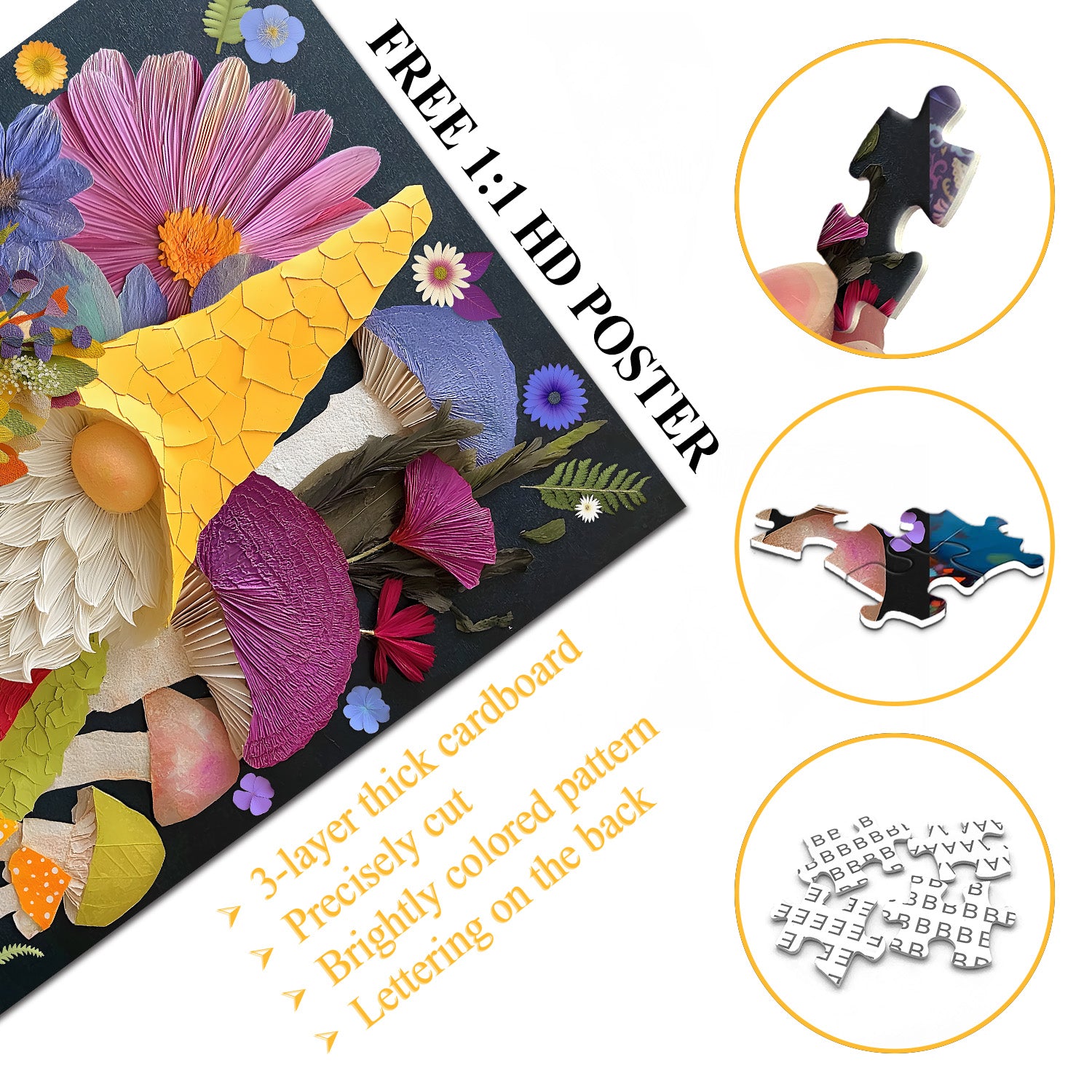 Puzzle Fiori e Gnomi 1000 Pezzi