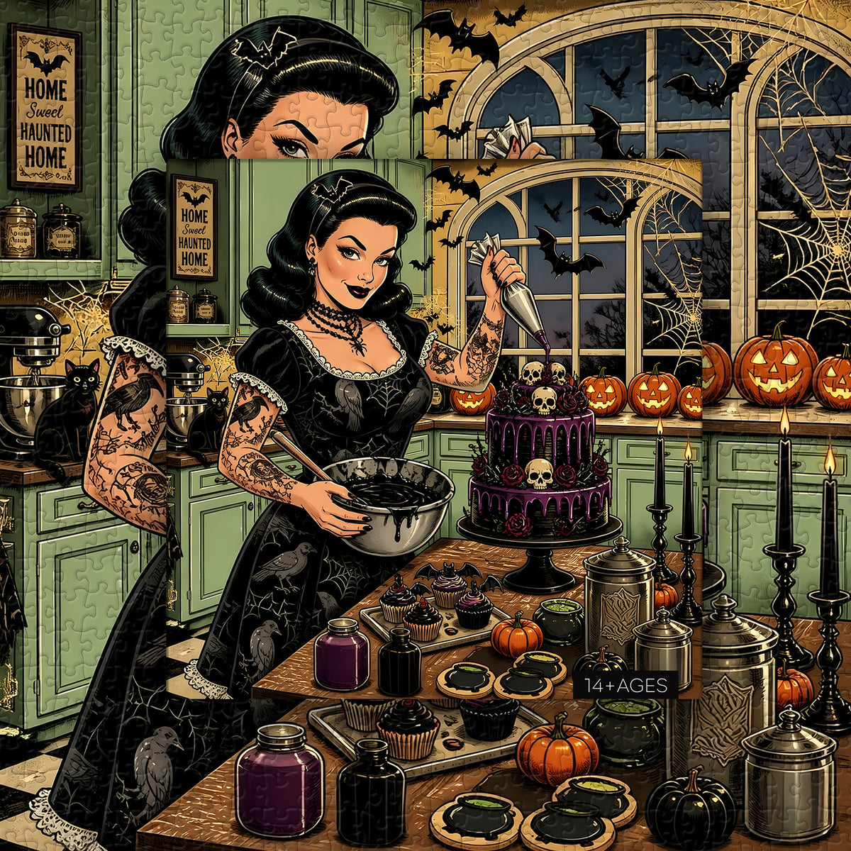 Midnight Halloween Baking Jigsaw Puzzle 1000 Pieces
