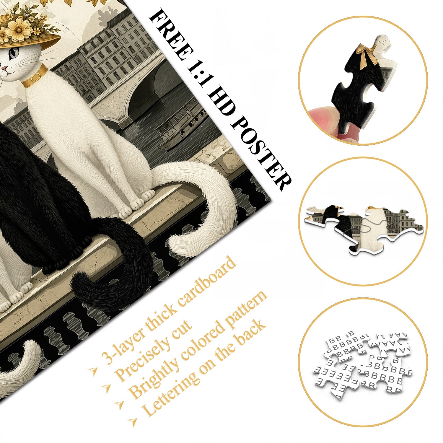 Parisian Cats Jigsaw Puzzle 1000 Pieces