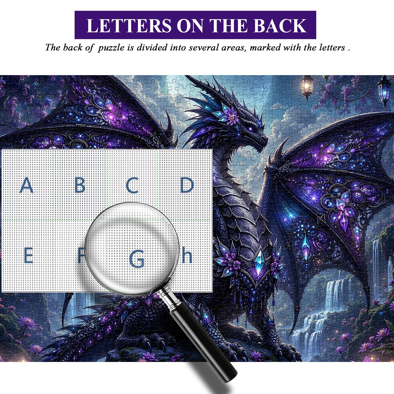 Puzzle Drago Fantasy Viola 1000 Pezzi