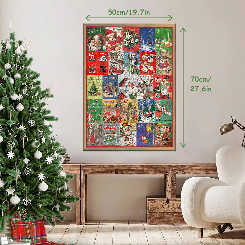 Vintage Christmas Advent Calendar Jigsaw Puzzle 1000 Pieces