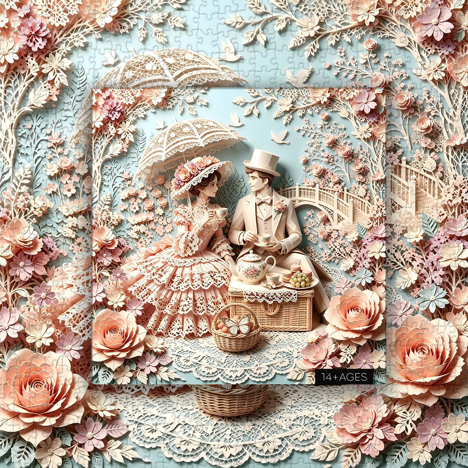 Paper Lace Tea Date Jigsaw Puzzle 1000 Pieces