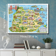 SF Illustrated Map Jigsaw Puzzle 1000 Pieces