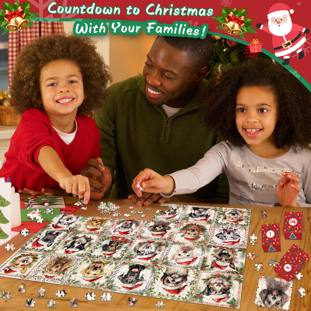 Christmas Puppy Advent Calendar Jigsaw Puzzle 1000 Pieces