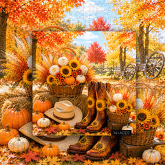 Golden Fall Market Jigsaw Puzzle 1000 Pieces