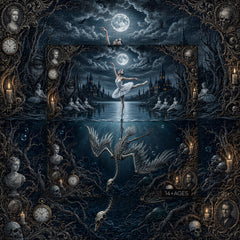 Gothic Swan Lake Mirror Jigsaw Puzzle 1000 Pieces