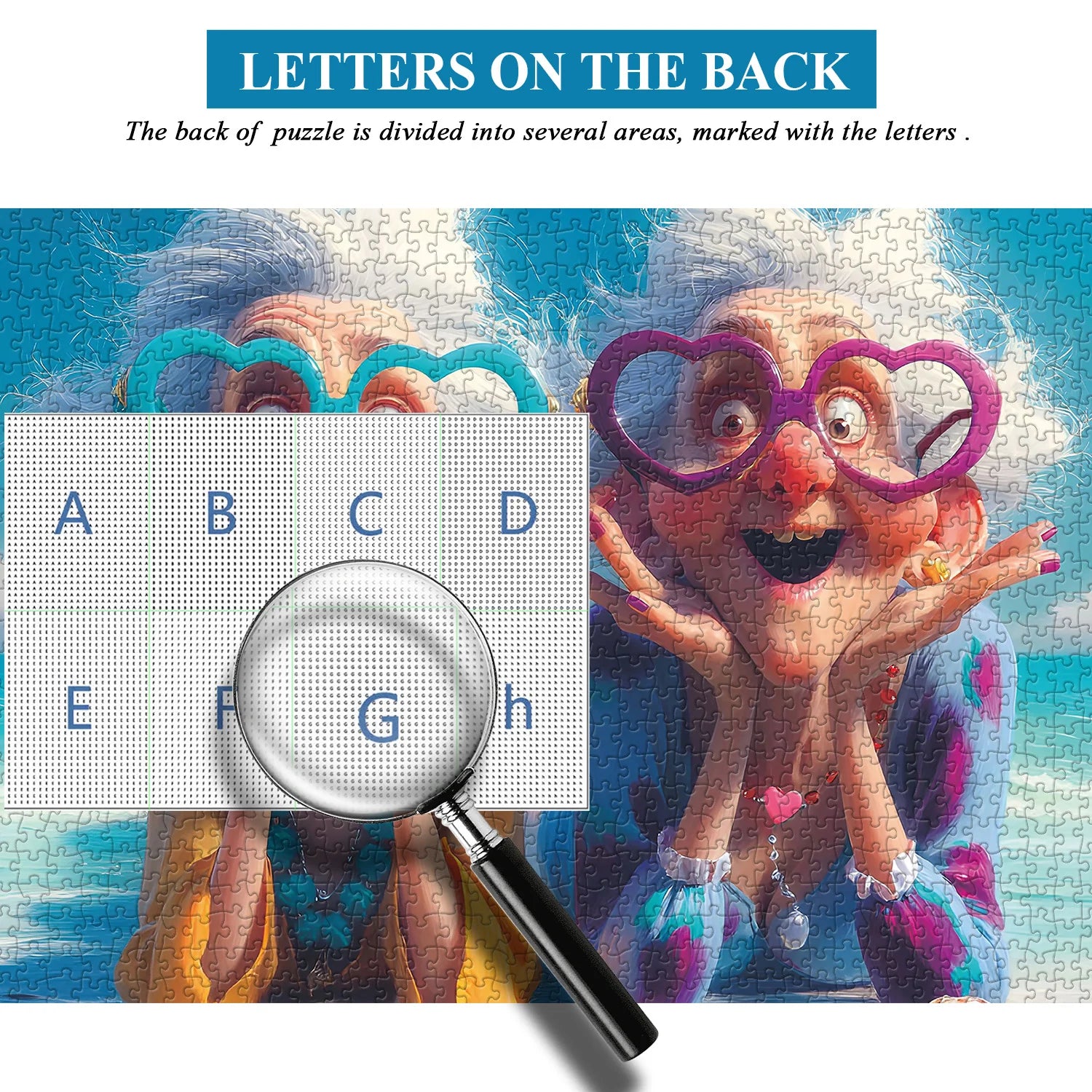 Rompecabezas de la abuela de la sonrisa de la playa 1000 piezas