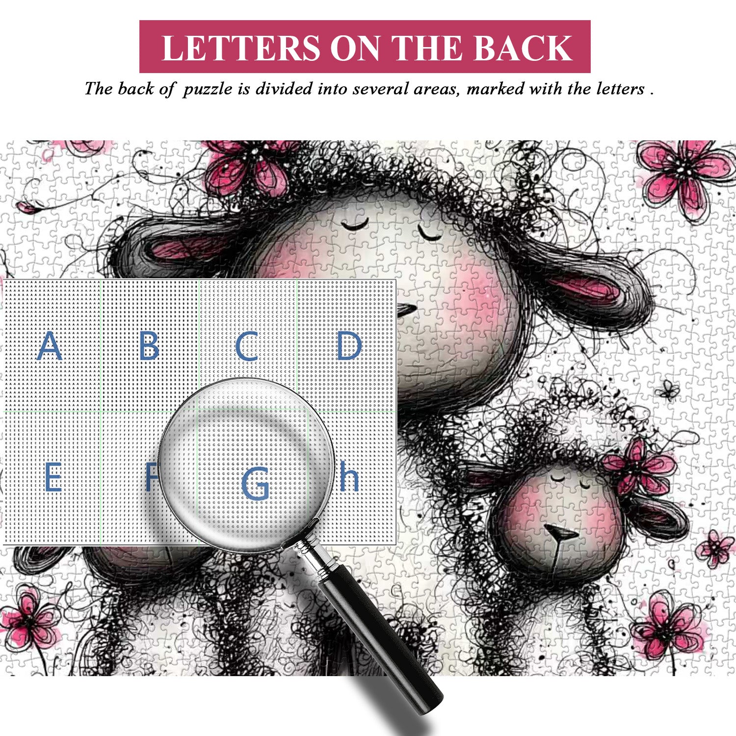 Puzzle abstrait d'art de mouton 1000 pièces