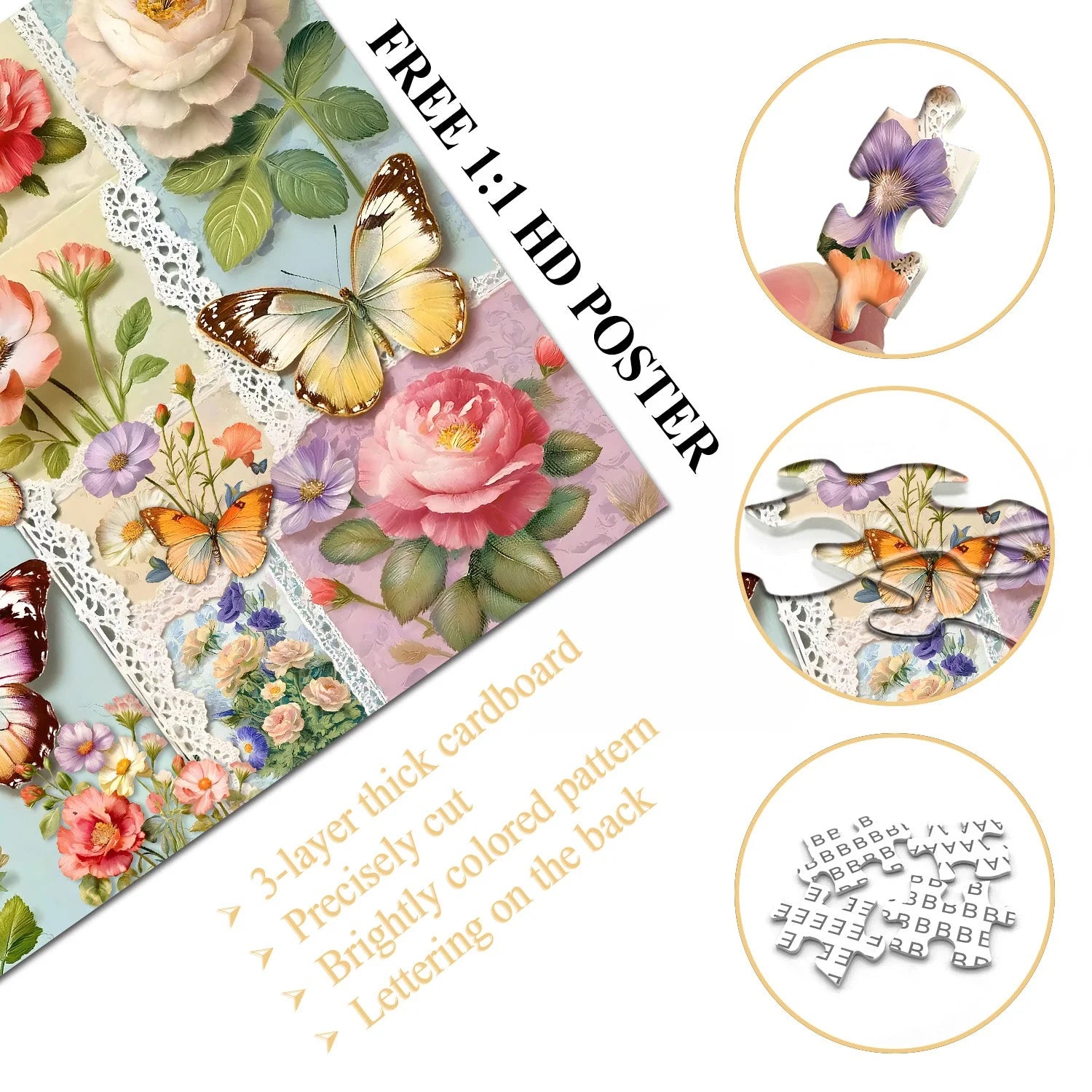 Butterfly Bloom Jigsaw Puzzle 1000 Pieces