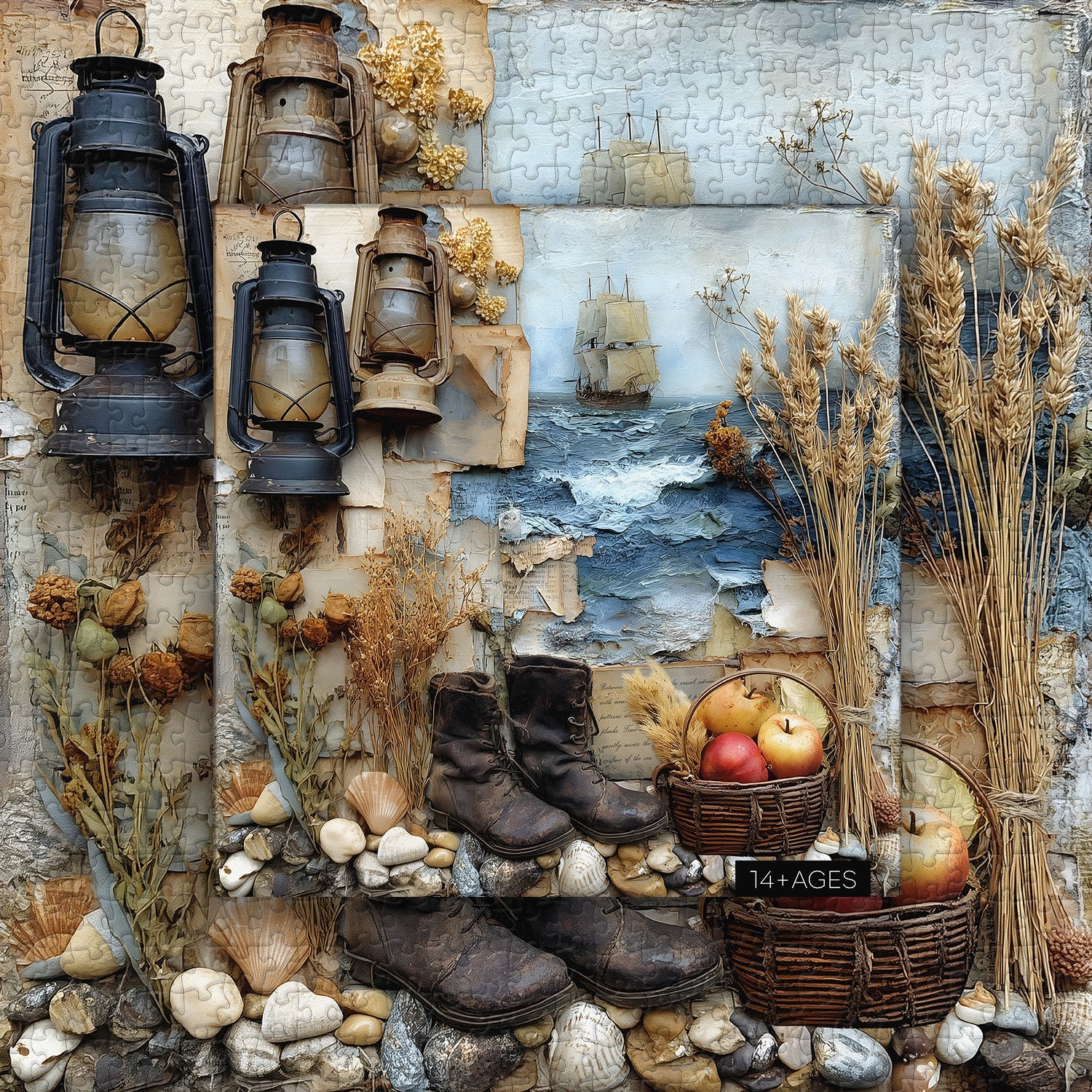 Puzzle Collage Nautique Vintage 1000 Pièces