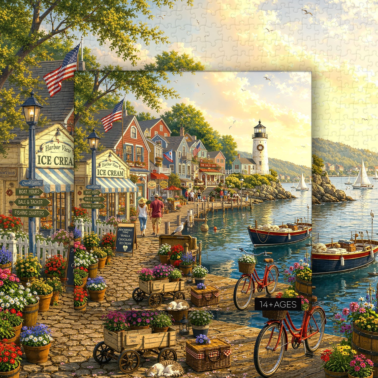 Village Harbor Jigsaw Puzzle 1000 Pieces