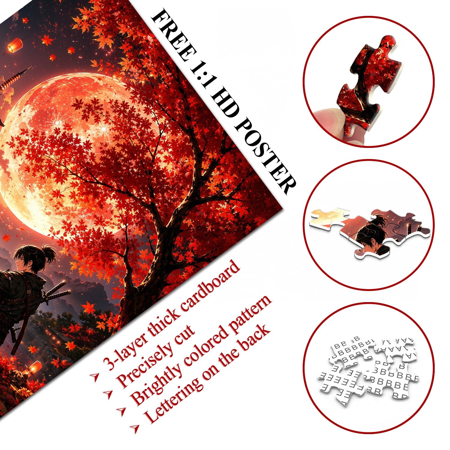 Puzzle con lama d'acero brillante, 1000 pezzi