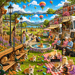 Sunny Dog Park Jigsaw Puzzle 1000 Pieces