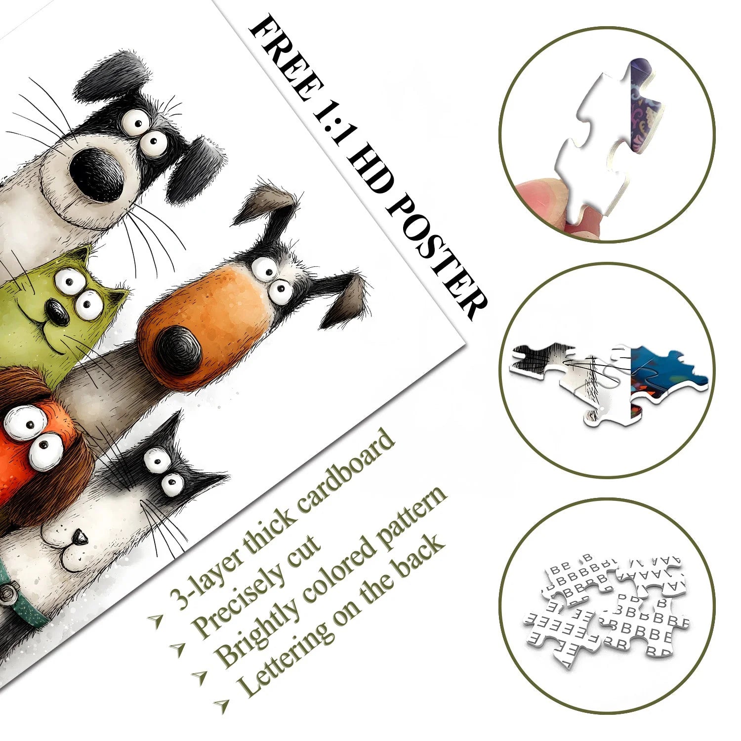 Funny Pets Art Jigsaw Puzzle 1000 Pieces