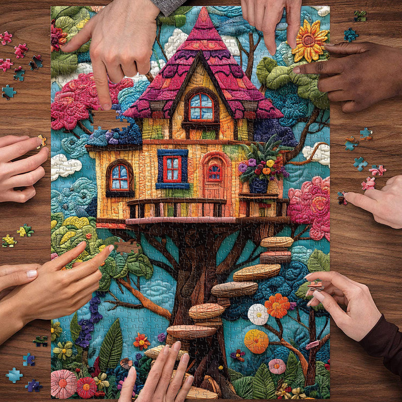 Puzzles en puzzle Treehouse art matelassé 1000 pièces