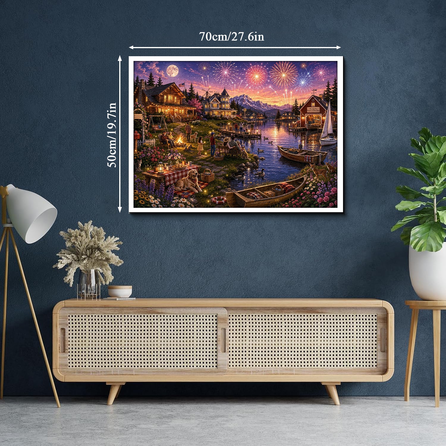 Lakeside Firework Glow Jigsaw Puzzle 1000 Pieces
