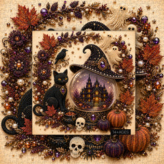 Halloween Beaded Wreath Jigsaw Puzzle 1000 Pieces